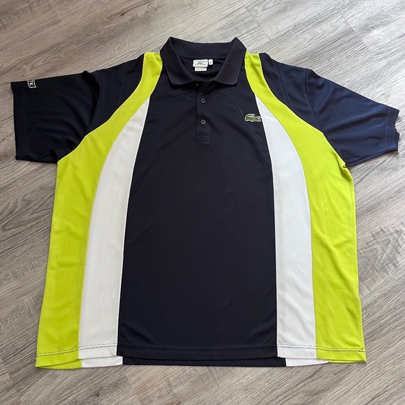 Lacoste SPORT Color Block Polo Shirt Navy Blue Henley Short Sleeve 3XL/10R